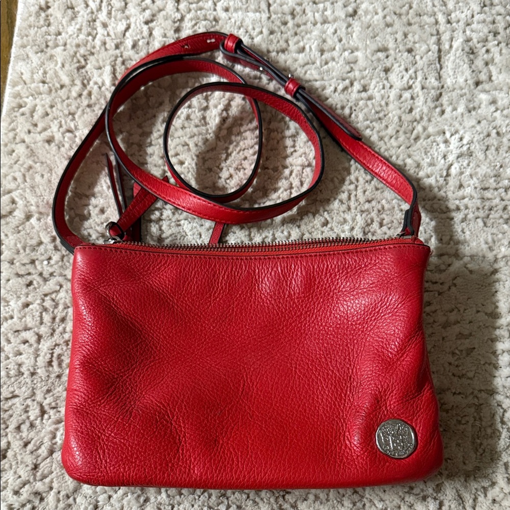 Vince Camuto Red Leather Crossbody Bag